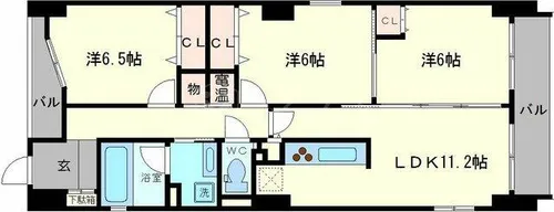 キルシェ北堀江【4階】の間取り