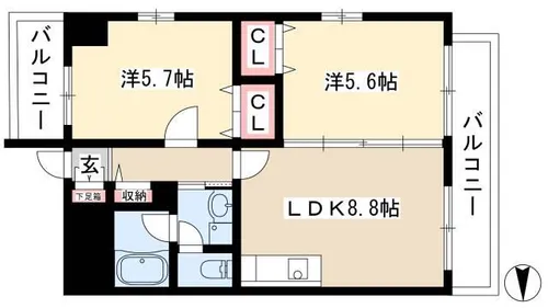 CaminoReal【4B号室】の間取り