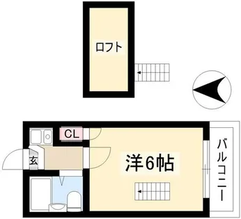 ホワイトハイツ花塚【202号室】の間取り