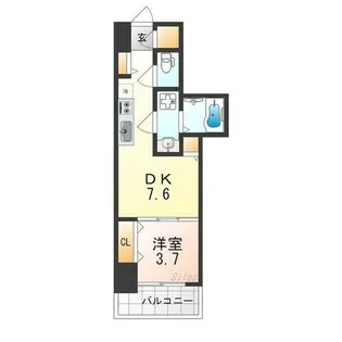 クローバー・レジデンスNakamozu【8階】の間取り