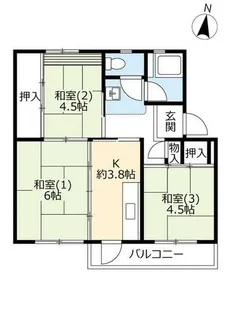 UR有野【B060404号室】の間取り
