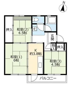 UR有野【B060404号室】の間取り