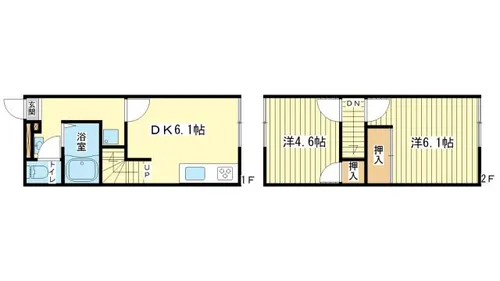 兵庫県姫路市辻井2丁目【テラスハウス】の間取り