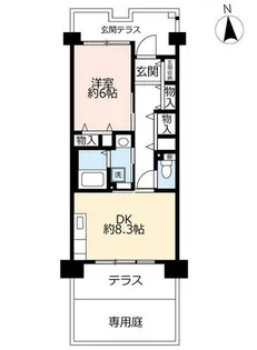 UR奈良学園前・鶴舞【0010114号室】の間取り