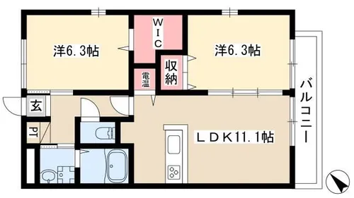 エスペランサ緑地公園【2階】の間取り