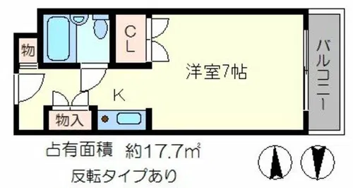 おおきに百万遍サニーアパートメント【3階】の間取り