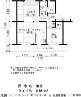 UR落合【3420501号室】の間取り