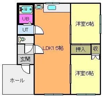 フラワーマンション2号館【2階】の間取り