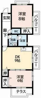 アイリス若松【101号室】の間取り