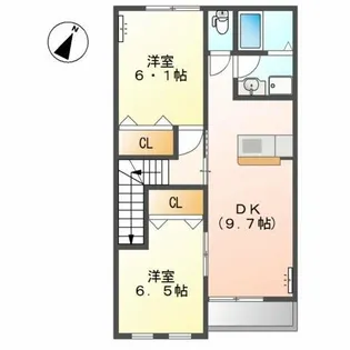 イーストヒルズウメハ【2階】の間取り