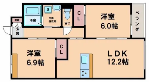 ユニヴァリィディア【3階】の間取り