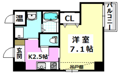 オアシスブリリアント【409号室】の間取り