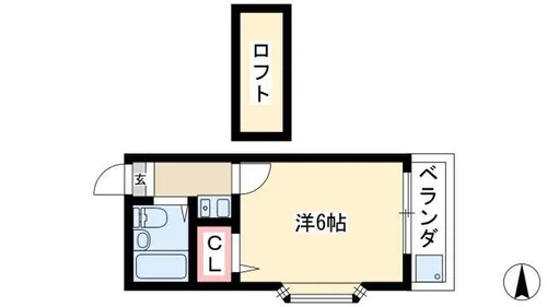 シャトレ八田【103号室】の間取り