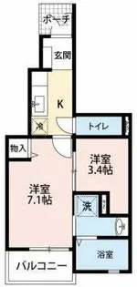 愛知県岡崎市明大寺町字大圦【アパート】の間取り