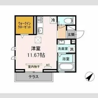 プライムヒル若松【105号室】の間取り