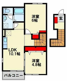 ソレイユ遠賀 A棟【2階】の間取り