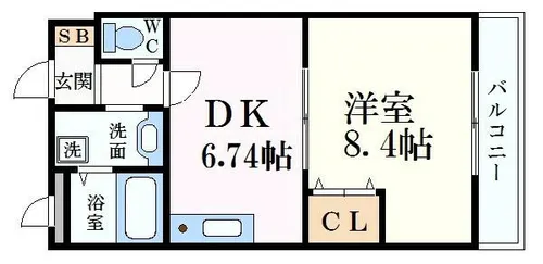 ウイングス神姫【2階】の間取り