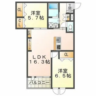 ワコーレヴィアーノ垂水霞ヶ丘【3階】の間取り