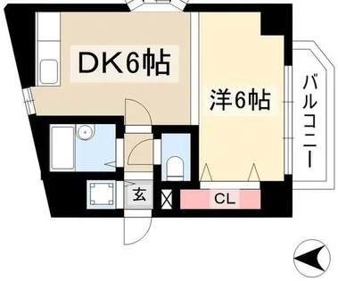 ヒルトップパレス【4B号室】の間取り
