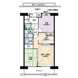 URアーバンラフレ虹ヶ丘南【0090303号室】の間取り