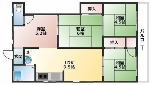 新見荘【101号室】の間取り
