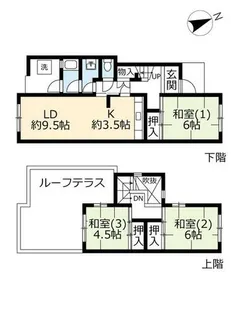 URタウンハウス岩岡【0080009号室】の間取り