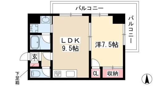 ゴールドハイツ渡辺【3階】の間取り
