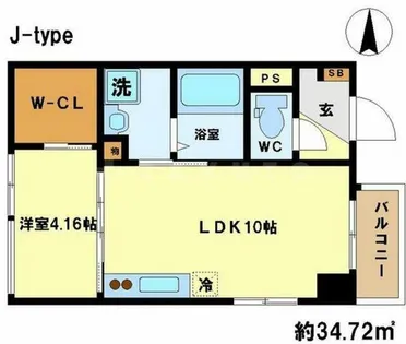 プラネシア東山三条【3階】の間取り