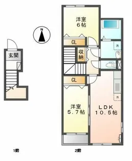 ル・ブラン シーバ【2階】の間取り