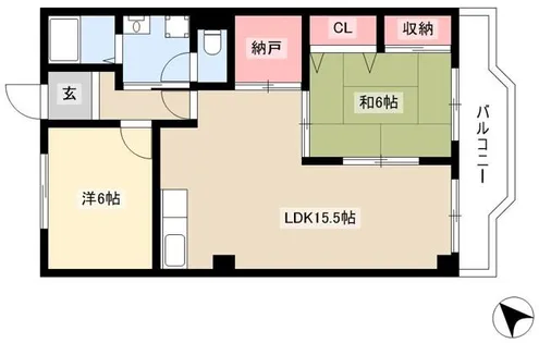 クレール砂田【202号室】の間取り