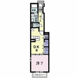 ウエスト 多米【1階】の間取り