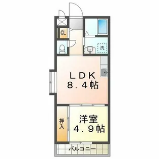 ノイシュヴァン朝霧山手【2階】の間取り
