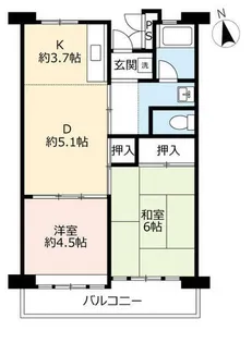 UR津久野南【0030607号室】の間取り
