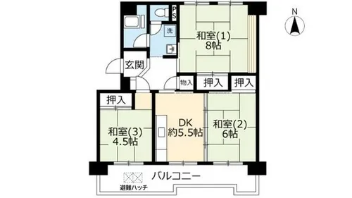 UR洛西境谷東【0180303号室】の間取り