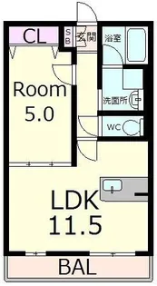 シャトレー伍番館【1階】の間取り