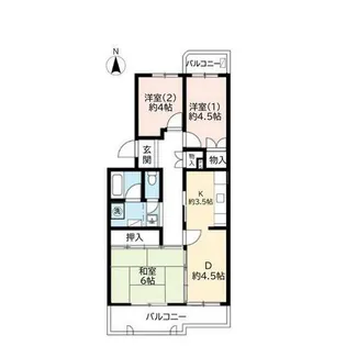 3DKの間取り画像