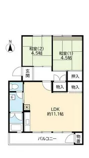UR新多聞【1590201号室】の間取り