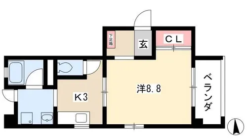 上ノ宮スクエア【303号室】の間取り