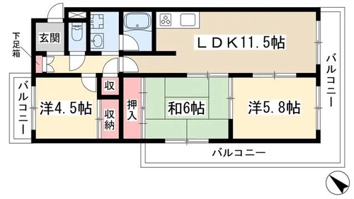 ホワイトキャッスル平針V【1階】の間取り