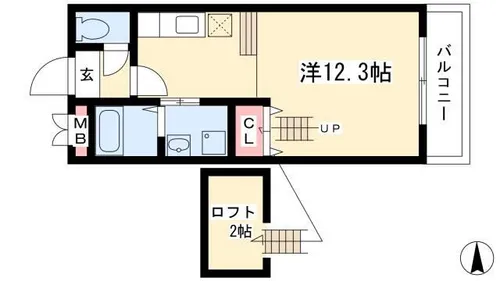 サニーフラット瑞穂【2階】の間取り