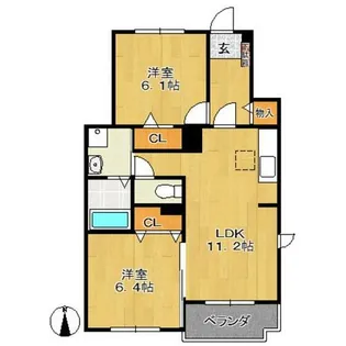 2LDKの間取り画像