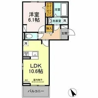 D-room四女子町【2階】の間取り