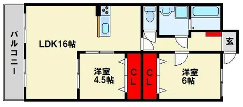 グラシアス A棟【1階】の間取り