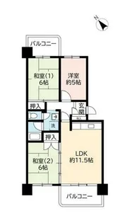 UR泉北鴨谷台3丁【0060905号室】の間取り
