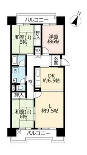 UR洛西竹の里【0020104号室】の間取り