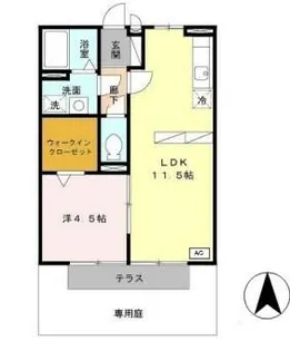 キャメロット飾磨【1階】の間取り