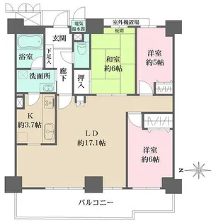 ラピタス31西宮【13階】の間取り