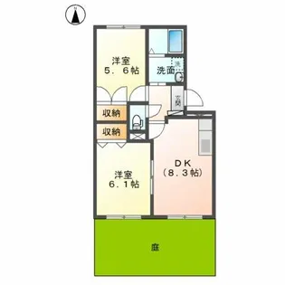 エバーグリーン【1階】の間取り