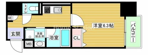 大阪府大阪市福島区玉川1丁目【マンション】の間取り
