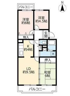 URコンフォール城山【0010302号室】の間取り